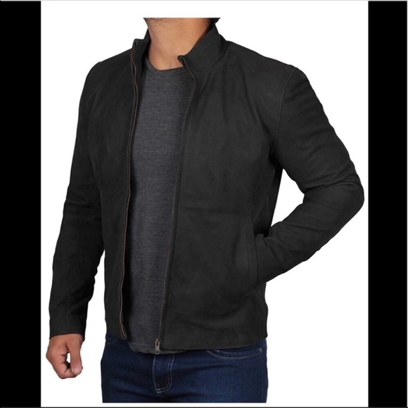 Decrum Jackets & Coats Real Suede Black Man Jacket New With Tags